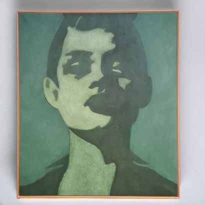 Bruno VEKEMANS (1952-2019). 布鲁诺-韦克曼斯（1952-2019）。绿色的女士。令人印象深刻的布面油画。尺寸：154 x 134厘米。

...