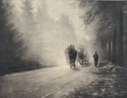 Leonard MISONNE.(1870 -1943) Leonard MISONNE(1870 -1943) Untitled. Photograph. Horse-drawn...