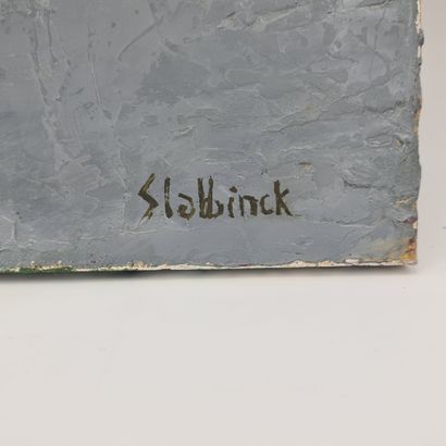Rik SLABBINCK (1914-1991). Rik SLABBINCK (1914-1991). Mer du nord. Huile sur toile....