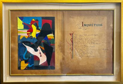 Marcel DELMOTTE (1901-1984). Marcel DELMOTTE (1901-1984). Poem and abstraction. "Worry"....