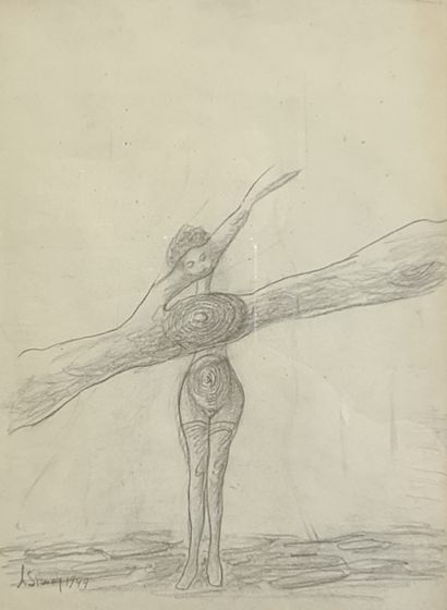 Armand SIMON (1906-1981). Armand SIMON (1906-1981). Surrealist female figure. 1947....