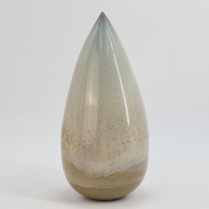 Antonio LAMPECCO (1932-2011). Antonio LAMPECCO (1932-2011). Ogee-shaped vase. Glazed...