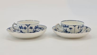 Pair of cups and saucers in Tournai porcelain,...