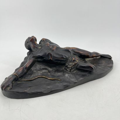 Gustave VAN HOVE (1861-?). Gustave VAN HOVE (1861-?). L’homme enchaîné. Bronze à...