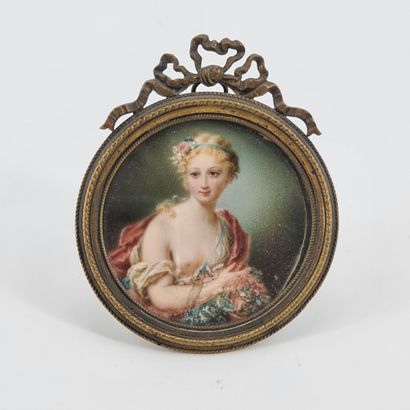 null Miniature portrait of a lady of quality in the spirit of the 18th century. Height:...