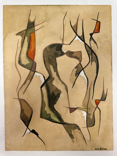 Jean DUBOIS (1923-1990). Jean DUBOIS (1923-1990). Abstraction of Africanizing inspiration....
