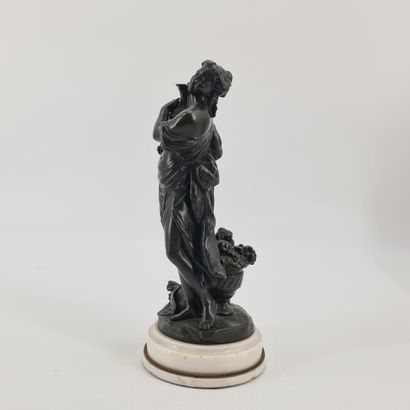null CLODION (1738-1814). According to. Satyr and Maenad. Pair of bronzes with brown...