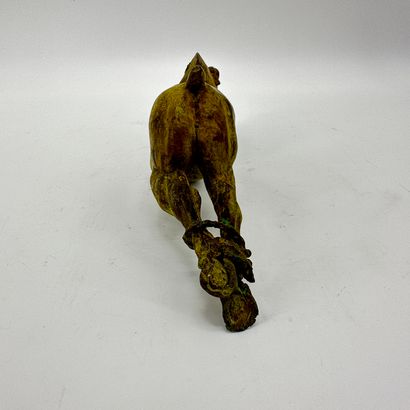 Daniel MONIC (1948-2015). Daniel MONIC (1948-2015). Stylized horse. Bronze with green...
