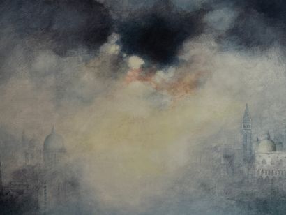 Nicolas BINSFELD (1945) Nicolas BINSFELD (1945). Venice under the mist. Oil on canvas....