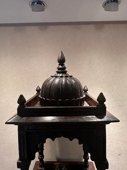 null North India, 20th century. Small altar in the form of a dome resting on four...