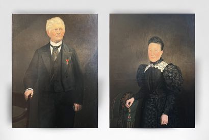 Willem HENDRIKSEN (1863-1941) Willem HENDRIKSEN (1863-1941). Pair of portraits of...