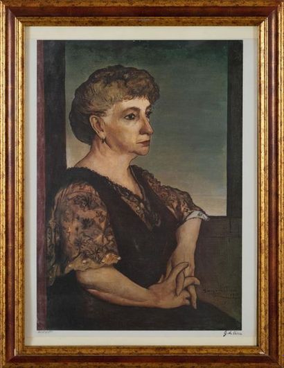 GIORGIO DE CHIRICO (1888 - 1978) Portrait of the mother1965, phototypic lithographyedition... Gazette Drouot