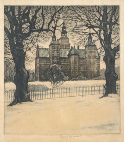 null Henri Howard (École du XXe siècle)
Le Manoir sous la neige
Gravure en couleur...