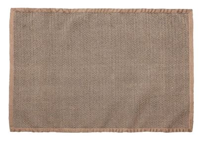 null Tapis en fibre de coco tressé à motifs de chevrons, bordure en tissu
240 x 170...