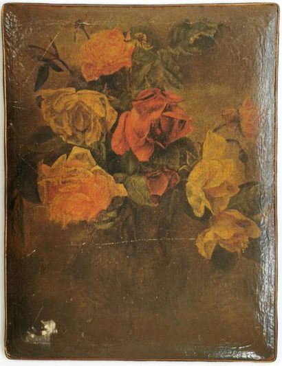 null Bouquet de roses
Impression sur toile rembourée et vernies
Travai du XIXe siècle
26...