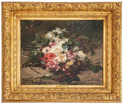 null Georges JEANNIN (1841-1925)
Bouquet de fleur
Huile sur toile signée en bas à...