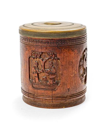 null Pot à pinceaux en bambou sculpté
Chine, XIXe siècle
A section circulaire, il...
