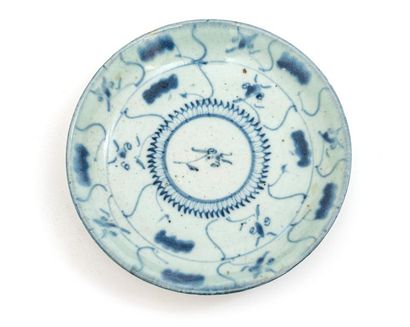 null Bol et plat en porcelaine bleu blanc
CHINE, XIXe siècle
A décor peint en bleu...