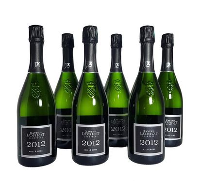 null Six bouteilles de Champagne Xavier LORIOT Brut Millésime 2012
45% Pinot Noir,...