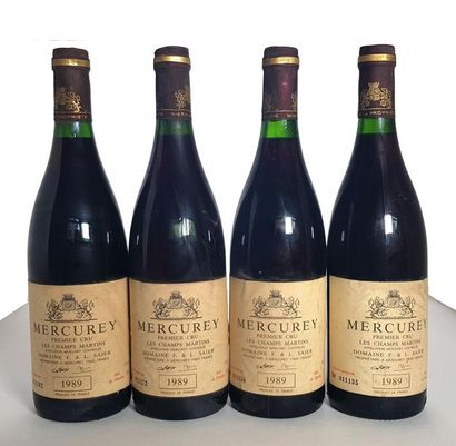 4 bouteilles Mercurey 1er cru Les Champ Martins,...