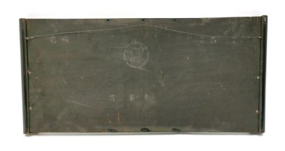  Miroir Art Déco à bordures latérales en bois de section cylindrique 
Vers 1930-40...
