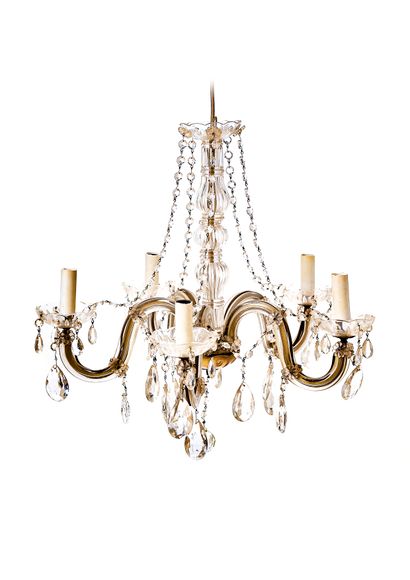 null Glass chandelier with five light arms

Height approx. 52 cm