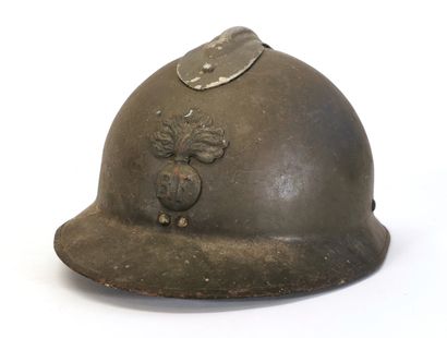 null Adrian infantry helmet model 1926, stenciled inside "C. INDUSTRIELLE MARSEILLAISE"...