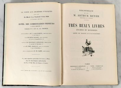 null Catalogue de vente aux Enchères Publiques de la Bibliothèque de Feu M. Arthur...