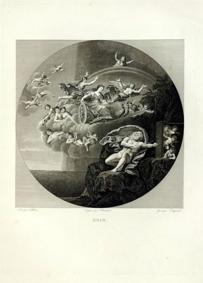 null Ensemble de sept gravures à sujets mythologiques, XIXe siècle (440 x 580 mm...