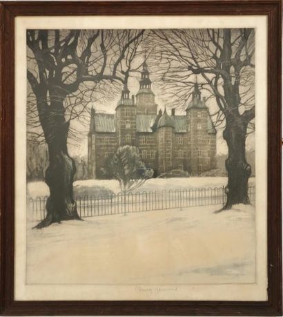 null Henri Howard (École du XXe siècle)
Le Manoir sous la neige
Gravure à l’eau-forte...