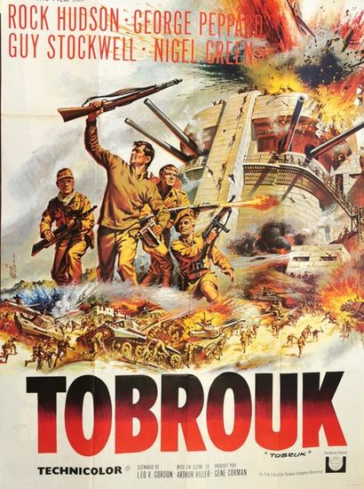 null Lot de quinze affiches de cinéma (format environ 157 x 115 cm) : Tobrouk, Le...