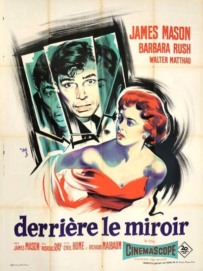 null Lot de cinq affiches de cinéma (format environ 157 x 115 cm) : Derrière le miroir,...