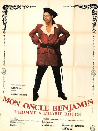 null CLot de cinq affiches de cinéma (format environ 157 x 115 cm) : Mon oncle Benjamin,...