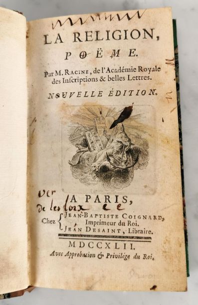 null Louis RACINE (1692-1763), La Religion Poëme suivi d’un Épitre de M. Rousseau...
