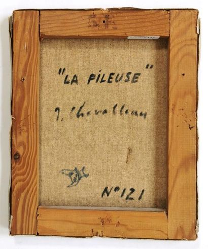 null Jean CHEVOLLEAU (1924-1996)
La fileuse
Huile sur toile signée, contresignée,...