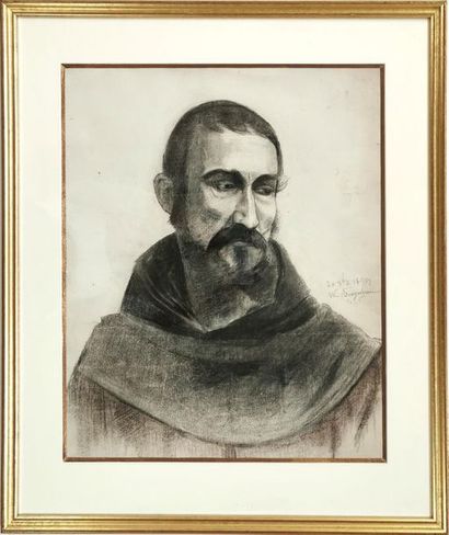 null William BOUGUEREAU (La Rochelle 1825 – 1905)
Portrait d’un capucin
Crayon noir...