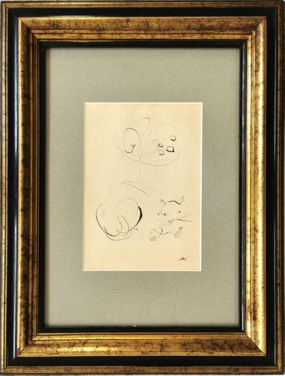 null Antoni CLAVÉ [espagnol] (1913-2005)
Le chat
Encre sur papier signée
23,5 x 17,5...