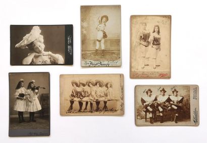 null Six photos cabinet époque fin XIXe début XXe siècle 
Artistes cirque et spectacle,...