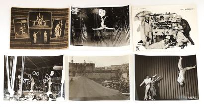 null Lot de douze photographies sur le cirque des années 30 à 60, tirages argentiques...