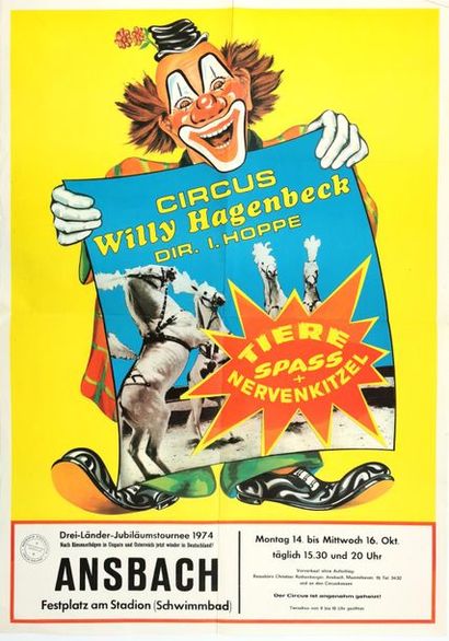 null Lot de quatorze affiches de cirques divers. 
CIRCUS ROBERTI ; CIRQUE NATIONAL...