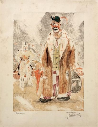 null Pierre ABADI-LANDEL (1896-1972) [Pierre ABADI dit]
Clowns
Monotype sur papier...