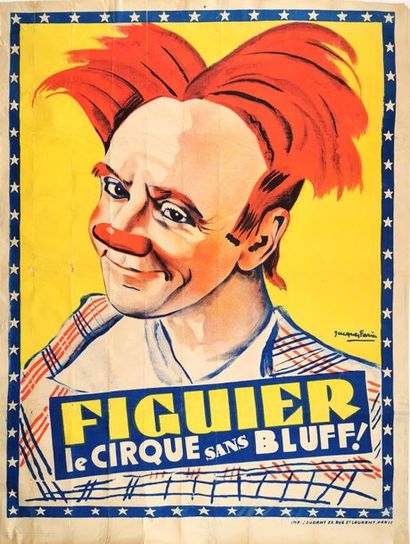 null Jacques FARIA (1898-1956)
Figuier le cirque sans bluff 
Affiche, imprimerie...