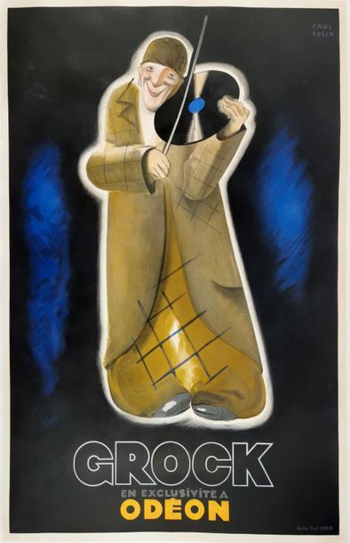 null Paul COLIN (1892-1985) 
Grock, en exclusivité à l’Odéon, 1928 
Affiche lithographique...