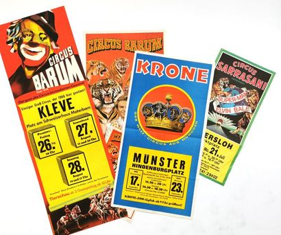 null Lot de quatre affiches années 60 : CIRCUS BARUM, SARRASANI, KRONE