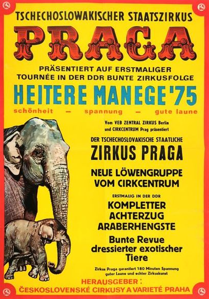 null Affiche de cirque tchéque « TSCHECHOSLOWAKISCHER STAATSZIRKUS PRAGA », 1975
83...