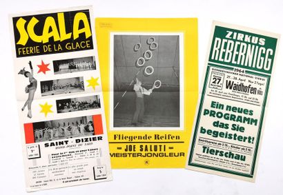 null Lot de sept affiches de cirque français et étrangers entre les années 60 et...