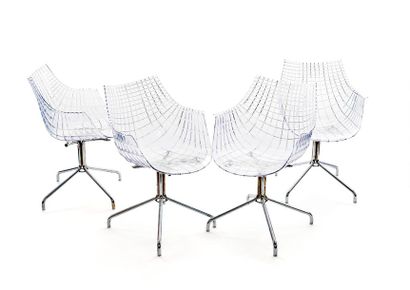 null Christophe PILLET (born in 1959)
Suite of four armchairs model Meridiana with...