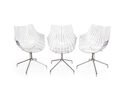 null Christophe PILLET (born in 1959)
Suite of three armchairs model Meridiana with...