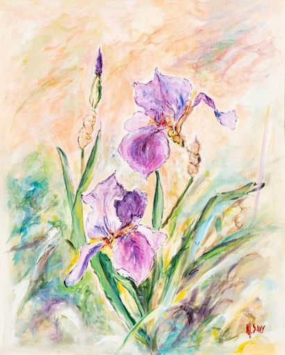 null Maurice SAVY (School of the 20th century)
The irises
Oil on canvas signed
61...