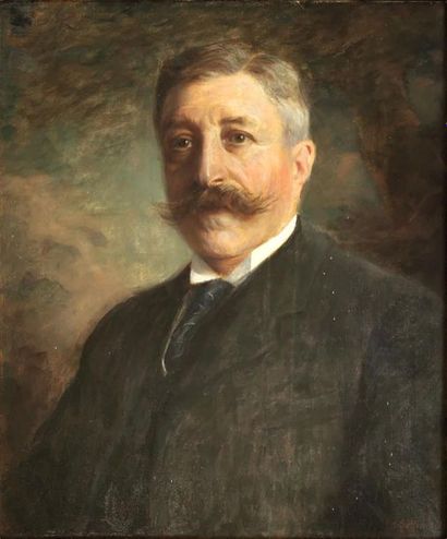 null Édouard GELHAY (1856-1939)
Portrait de gentleman 
Huile sur toile signée
65...